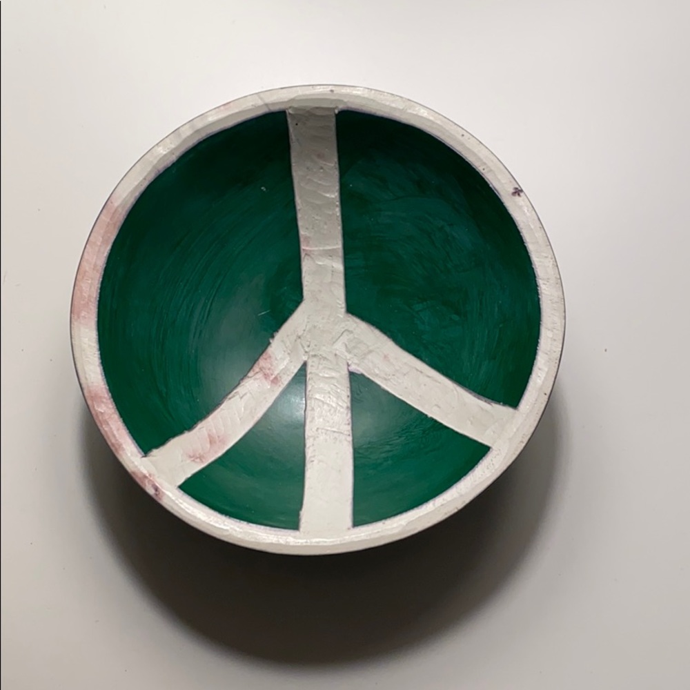 Peace sign jewelry bowl